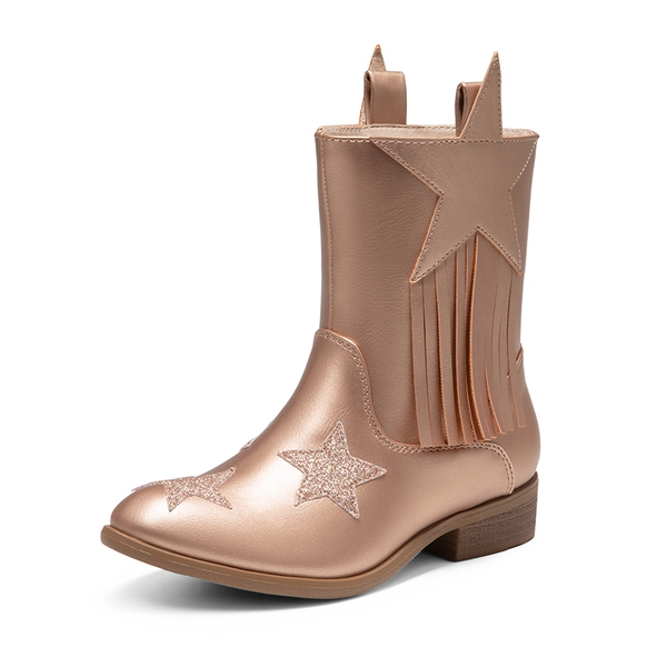 Kids Star Tassel Cowgirl Boots - ROSE GOLD -  0